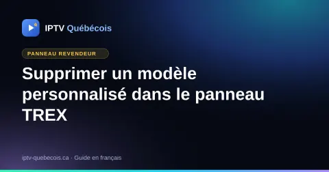 Supprimer un modèle personnalisé dans le panneau TREX