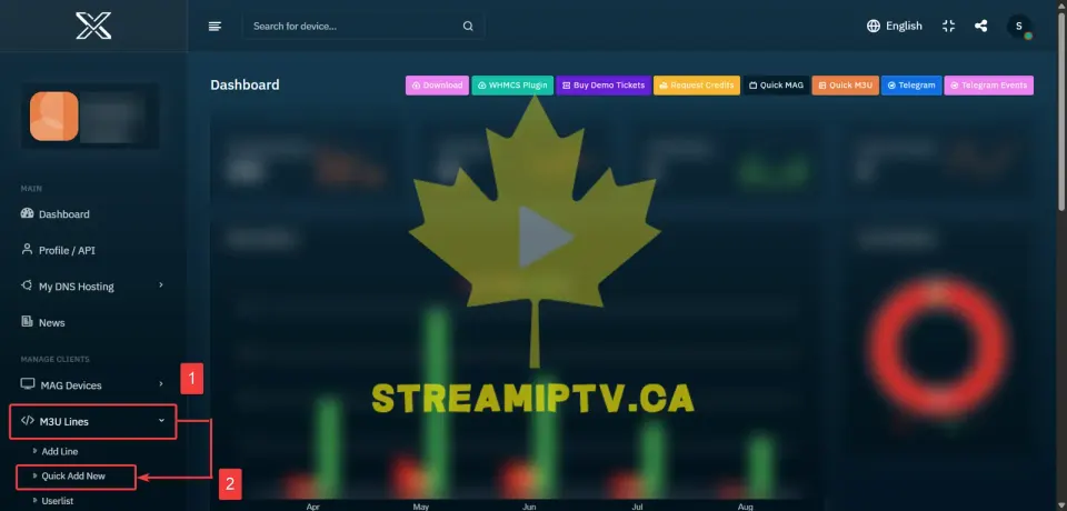 Étape 1 : Ouvrez M3U Lines puis Quick Add New