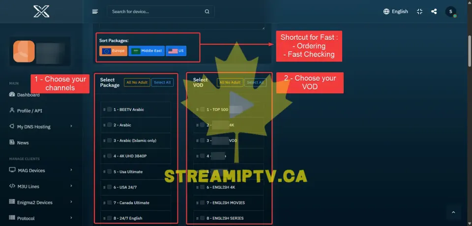 Étape 5 : Choisissez les chaînes et la vidéo sur demande